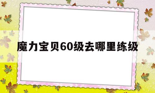 魔力宝贝60级去哪里练级_魔力宝贝怀旧60级去哪练级