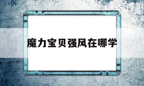 魔力宝贝强风在哪学_魔力宝贝风精怎么加点