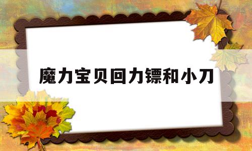 魔力宝贝回力镖和小刀_魔力宝贝回力镖和小刀的区别